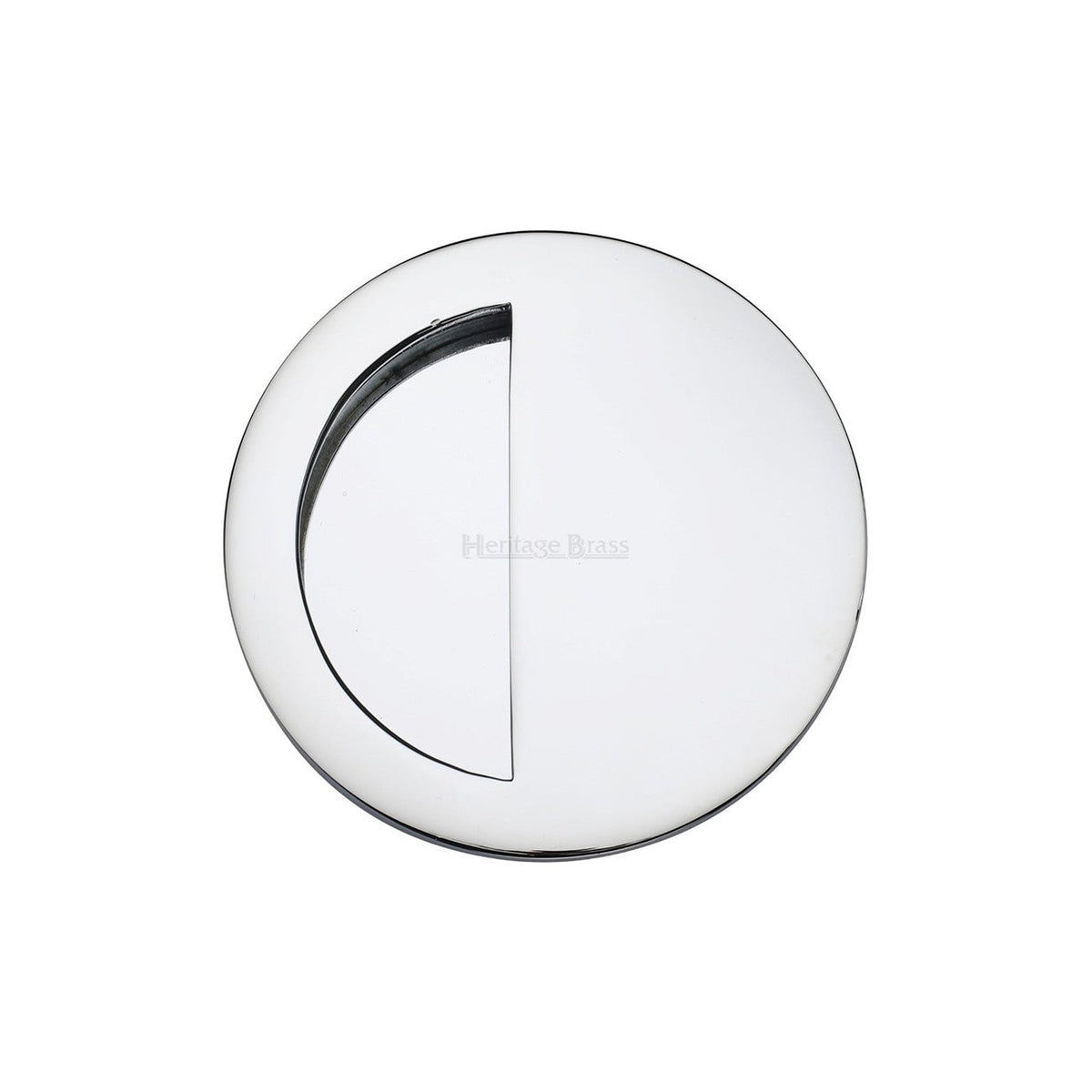 Round Half Moon Flush Pull by M Marcus - Heritage Brass