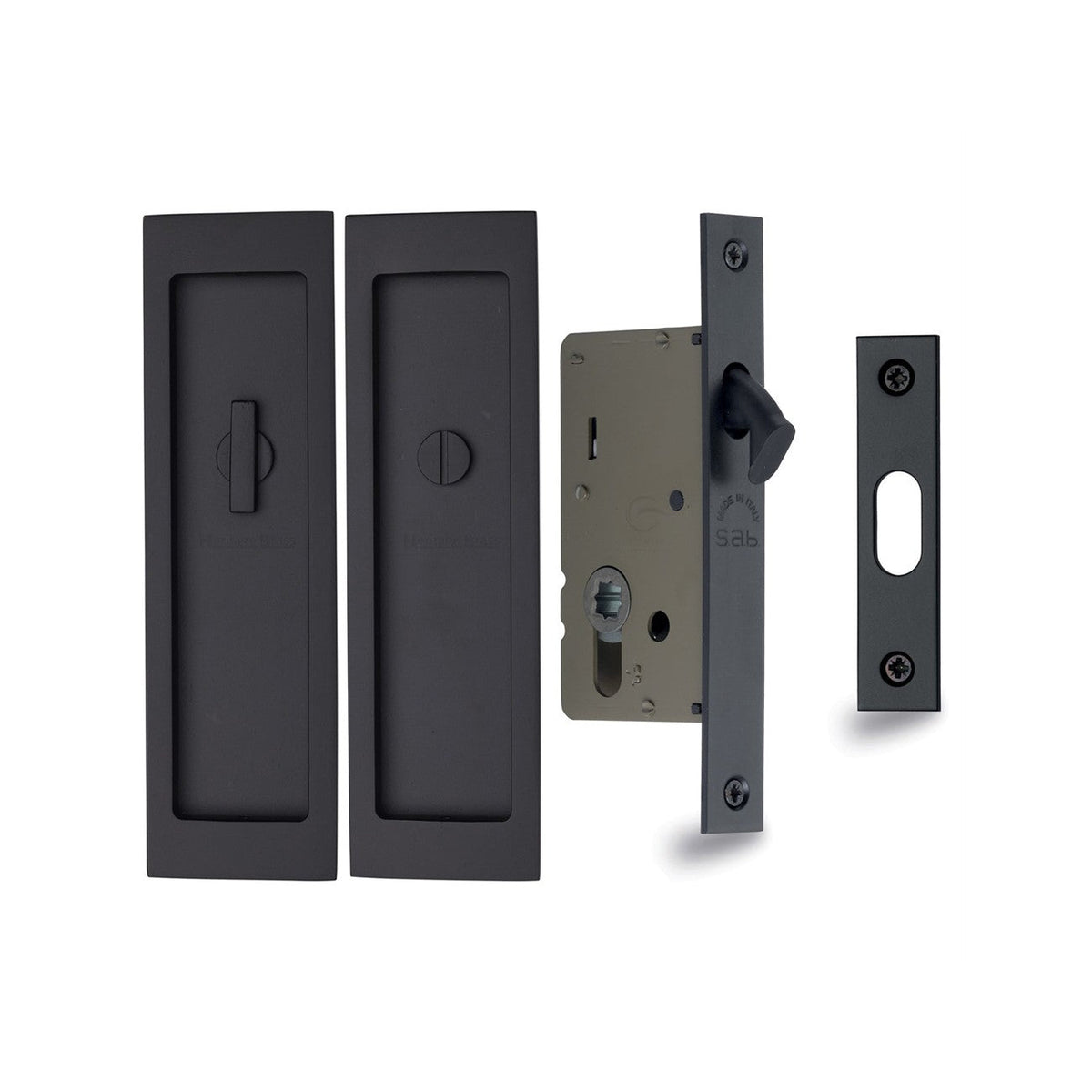 Flush Pull Privacy Set by M Marcus - Heritage Brass