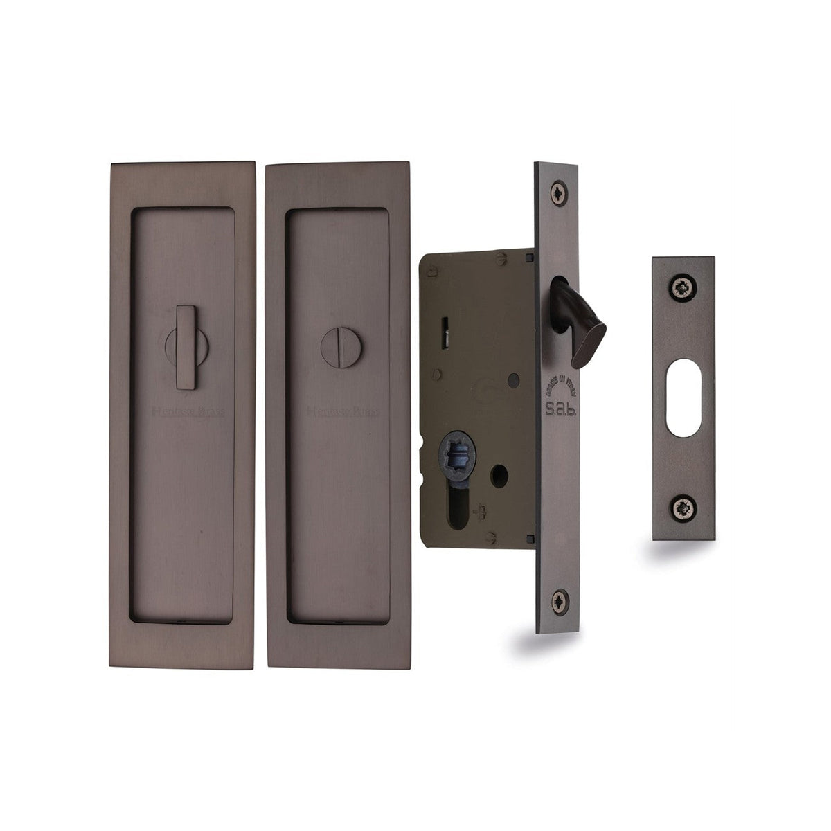 Flush Pull Privacy Set by M Marcus - Heritage Brass