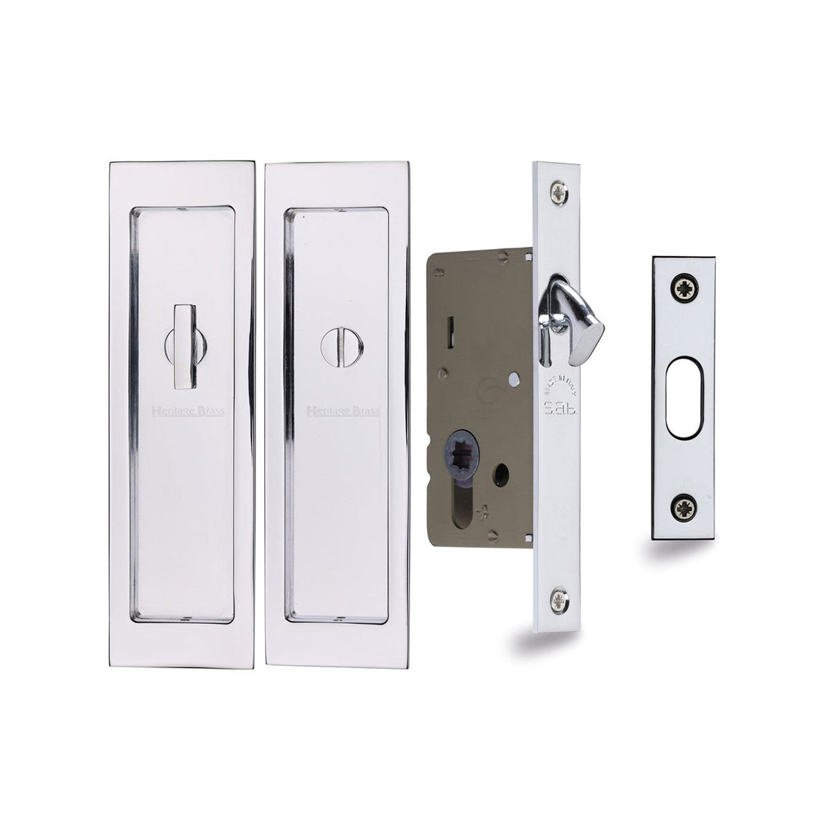Flush Pull Privacy Set by M Marcus - Heritage Brass