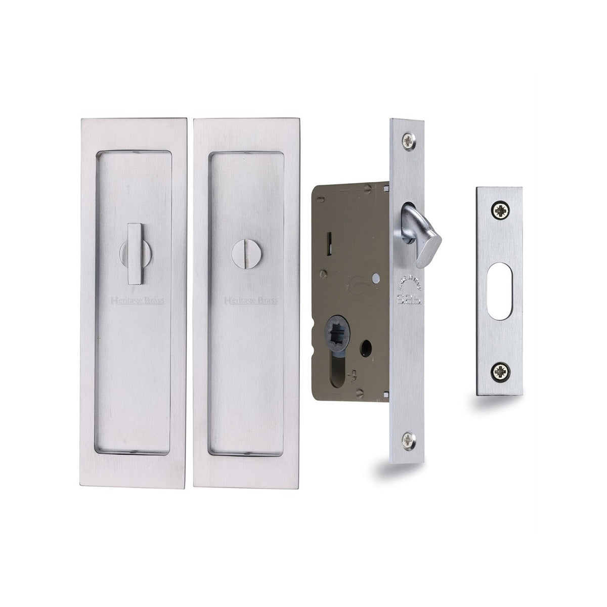 Flush Pull Privacy Set by M Marcus - Heritage Brass
