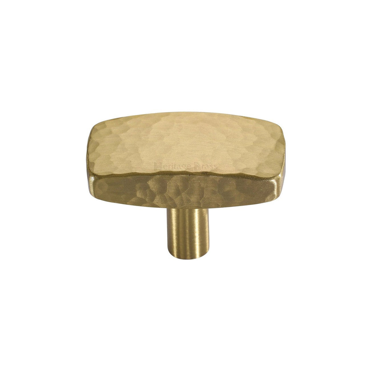 Rectangular Hammered Cabinet Knob by M Marcus - Heritage Brass