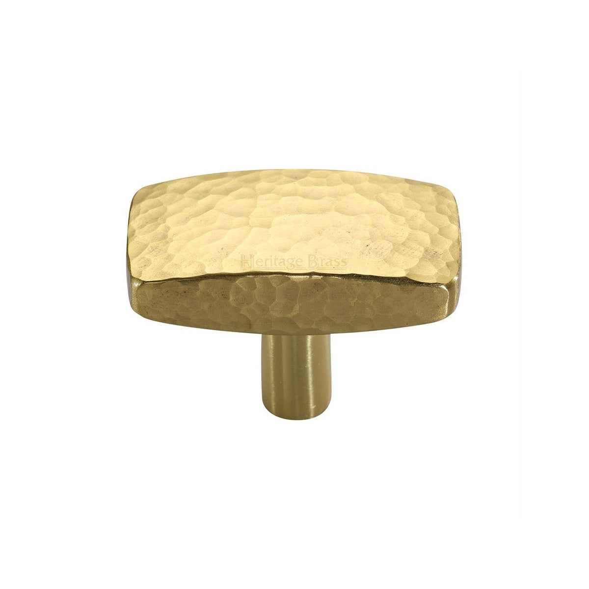 Rectangular Hammered Cabinet Knob by M Marcus - Heritage Brass