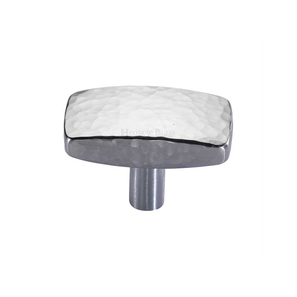 Rectangular Hammered Cabinet Knob by M Marcus - Heritage Brass