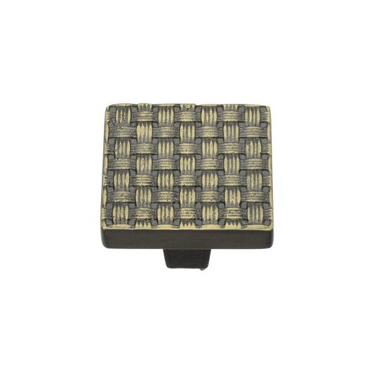 Square Weave Cabinet Knob by M Marcus - Heritage Brass