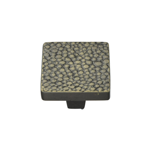 Square Stingray Cabinet Knob by M Marcus - Heritage Brass