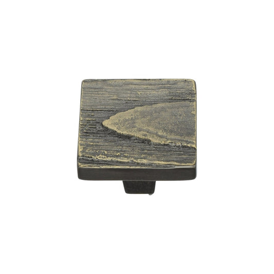 Square Pine Cabinet Knob by M Marcus - Heritage Brass