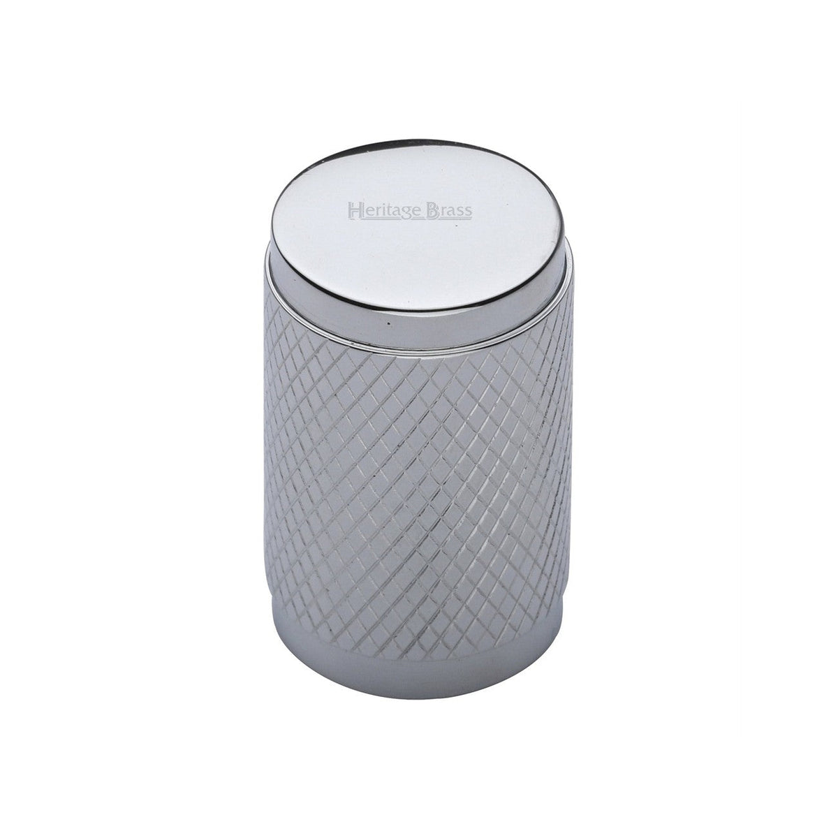 Cylindric Knurled Cabinet Knob by M Marcus - Heritage Brass