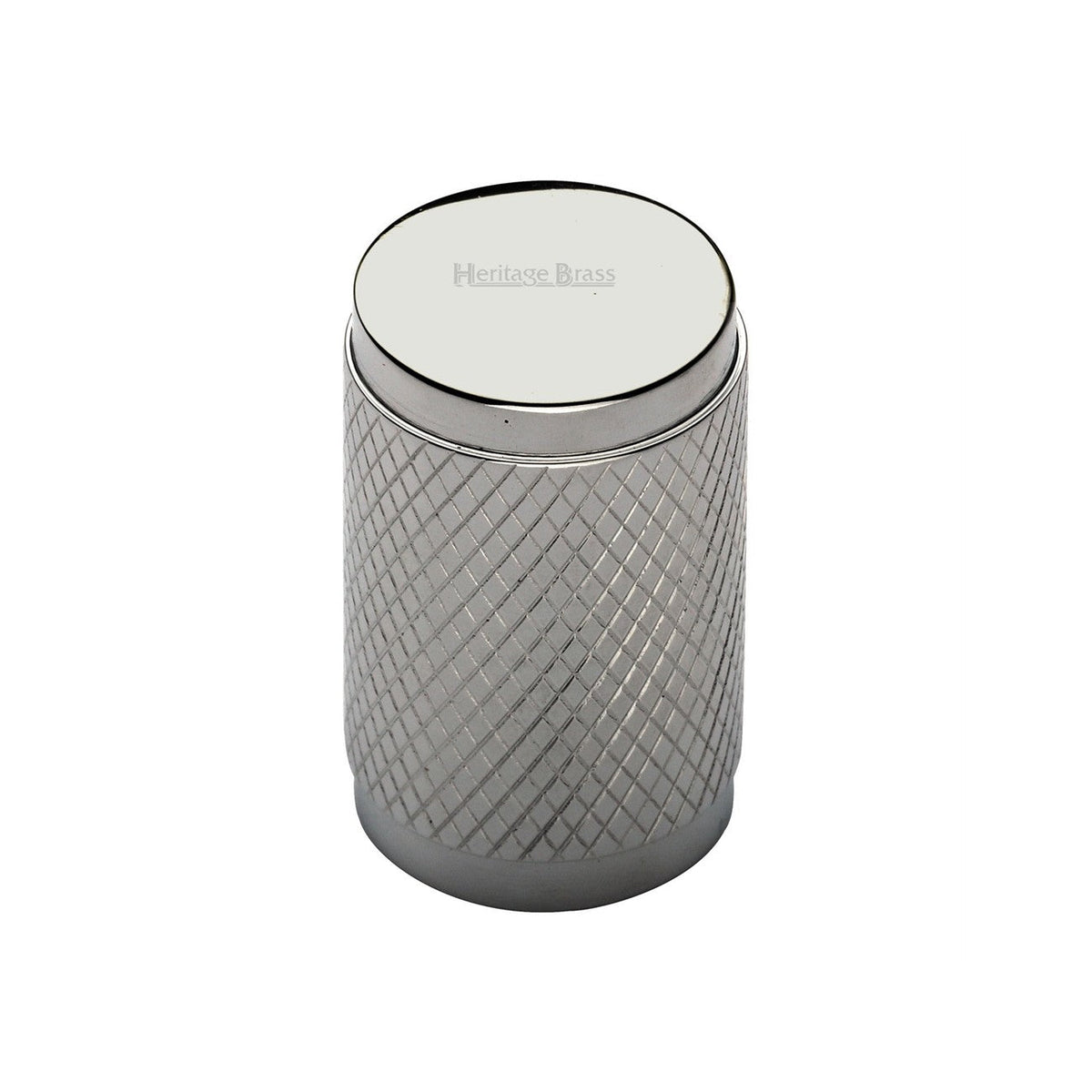Cylindric Knurled Cabinet Knob by M Marcus - Heritage Brass