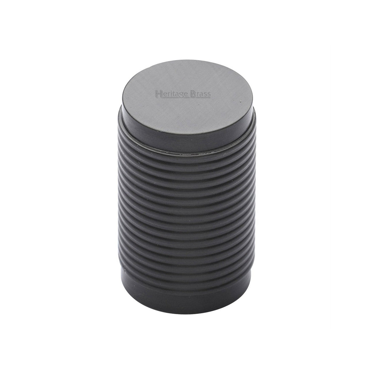 Cylindric Ribbed Cabinet Knob by M Marcus - Heritage Brass