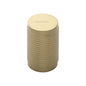 Cylindric Ribbed Cabinet Knob by M Marcus - Heritage Brass
