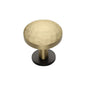 Round Hammered Cabinet Knob with Rose by M Marcus - Heritage Brass