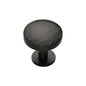 Round Hammered Cabinet Knob with Rose by M Marcus - Heritage Brass