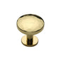 Round Hammered Cabinet Knob with Rose by M Marcus - Heritage Brass