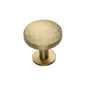 Round Hammered Cabinet Knob with Rose by M Marcus - Heritage Brass