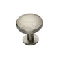 Round Hammered Cabinet Knob with Rose by M Marcus - Heritage Brass