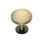 Round Hammered Cabinet Knob with Rose by M Marcus - Heritage Brass