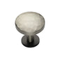 Round Hammered Cabinet Knob with Rose by M Marcus - Heritage Brass