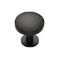 Round Hammered Cabinet Knob with Rose by M Marcus - Heritage Brass