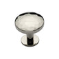 Round Hammered Cabinet Knob with Rose by M Marcus - Heritage Brass