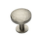 Round Hammered Cabinet Knob with Rose by M Marcus - Heritage Brass