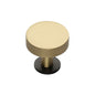 Knurled Disc Cabinet Knob with Rose by M Marcus - Heritage Brass