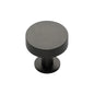 Knurled Disc Cabinet Knob with Rose by M Marcus - Heritage Brass
