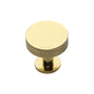 Knurled Disc Cabinet Knob with Rose by M Marcus - Heritage Brass
