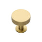 Knurled Disc Cabinet Knob with Rose by M Marcus - Heritage Brass