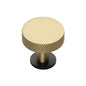 Knurled Disc Cabinet Knob with Rose by M Marcus - Heritage Brass