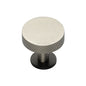 Knurled Disc Cabinet Knob with Rose by M Marcus - Heritage Brass