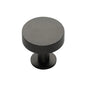 Knurled Disc Cabinet Knob with Rose by M Marcus - Heritage Brass