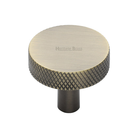 Knurled Disc Cabinet Knob by M Marcus - Heritage Brass