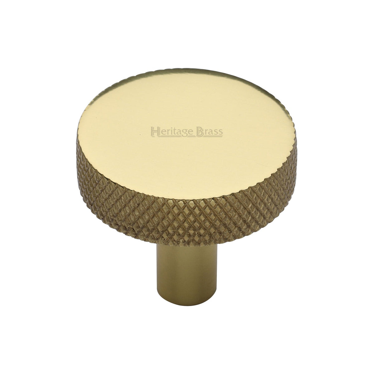 Knurled Disc Cabinet Knob by M Marcus - Heritage Brass