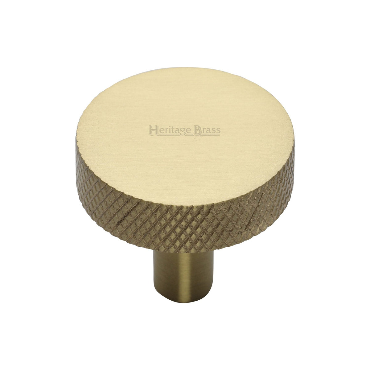 Knurled Disc Cabinet Knob by M Marcus - Heritage Brass