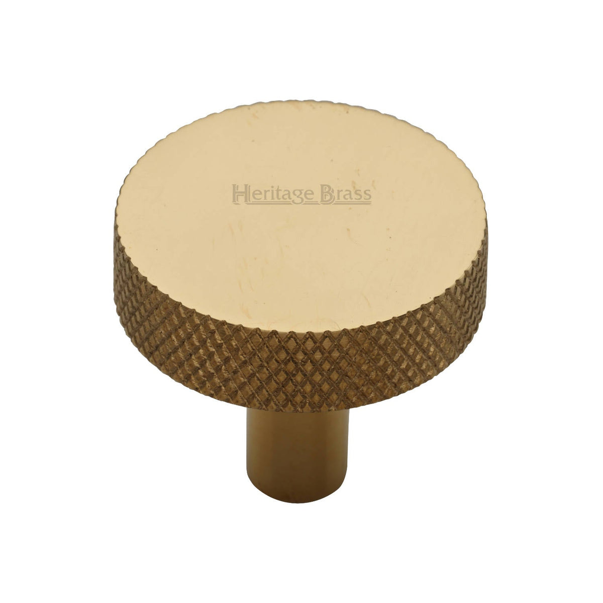 Knurled Disc Cabinet Knob by M Marcus - Heritage Brass