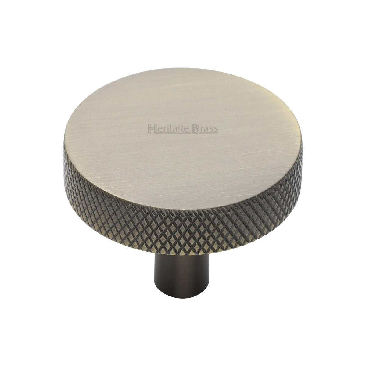 Knurled Disc Cabinet Knob by M Marcus - Heritage Brass
