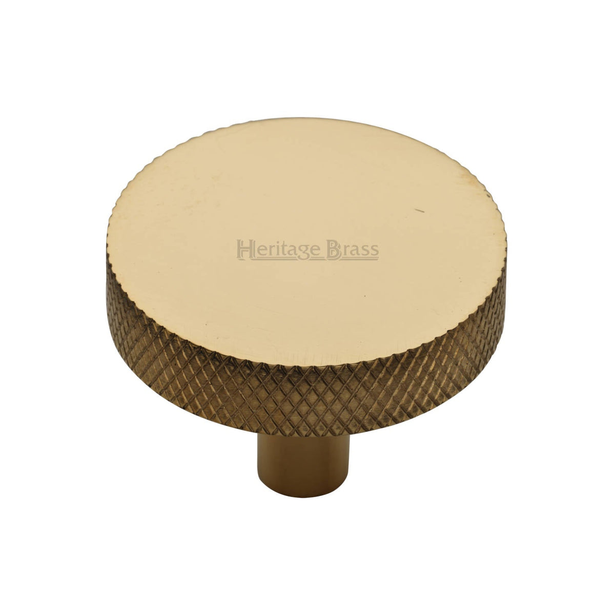 Knurled Disc Cabinet Knob by M Marcus - Heritage Brass
