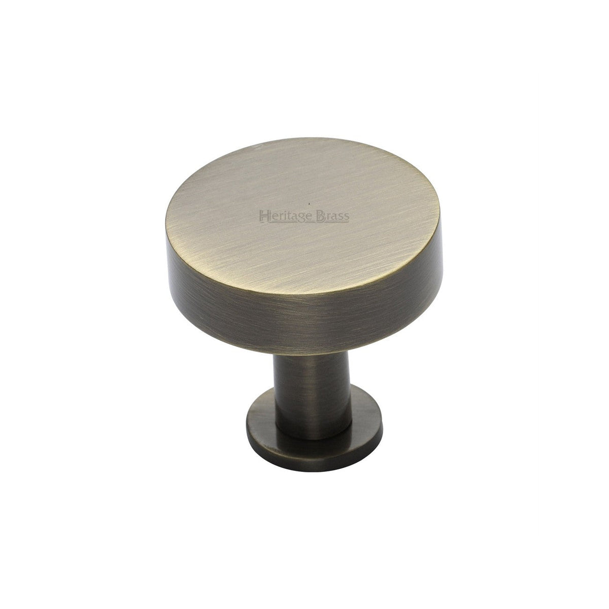Disc Cabinet Knob With Base by M Marcus - Heritage Brass
