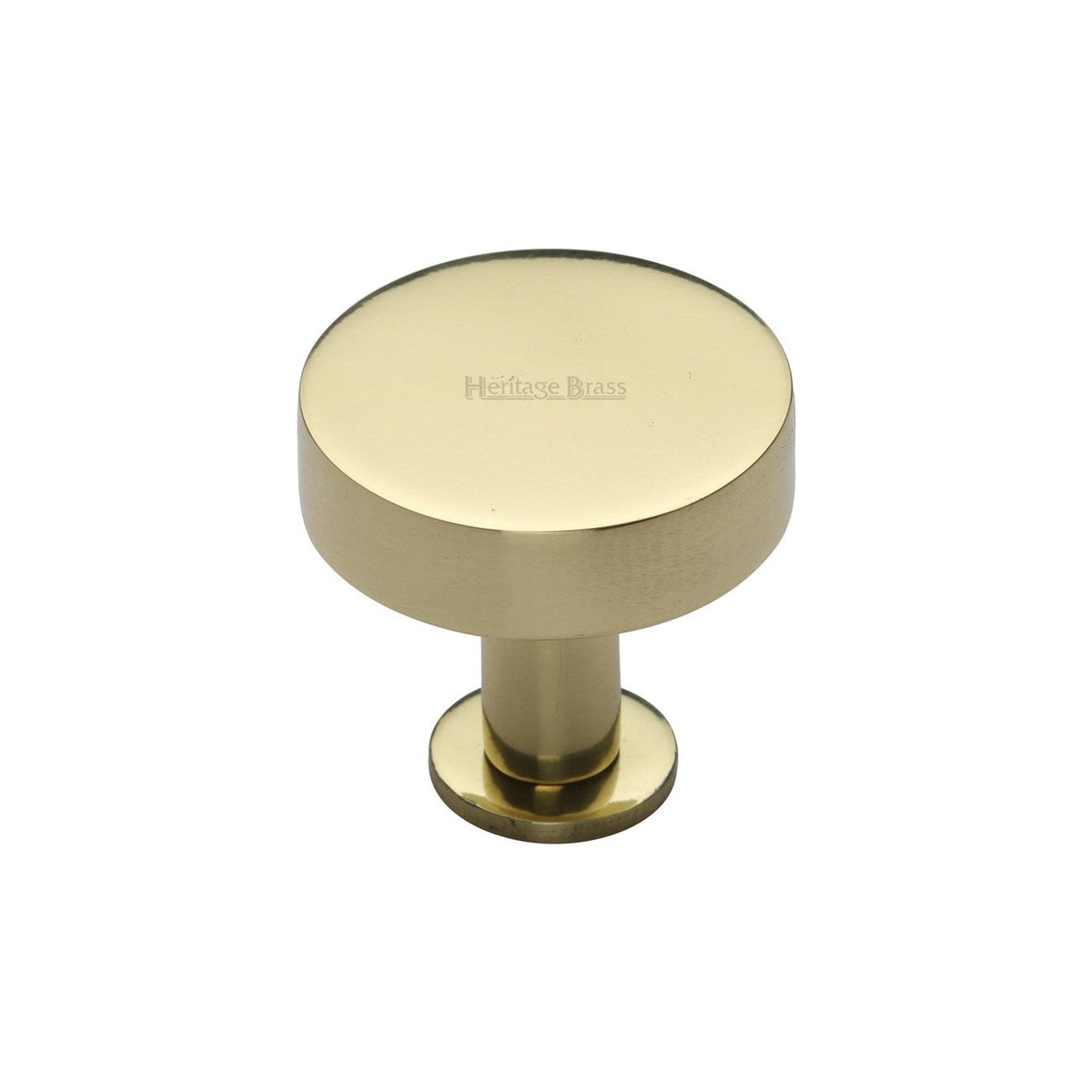 Disc Cabinet Knob With Base by M Marcus - Heritage Brass