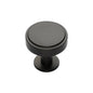Stepped Disc Cabinet Knob with Rose by M Marcus - Heritage Brass