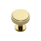 Stepped Disc Cabinet Knob with Rose by M Marcus - Heritage Brass