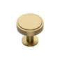 Stepped Disc Cabinet Knob with Rose by M Marcus - Heritage Brass
