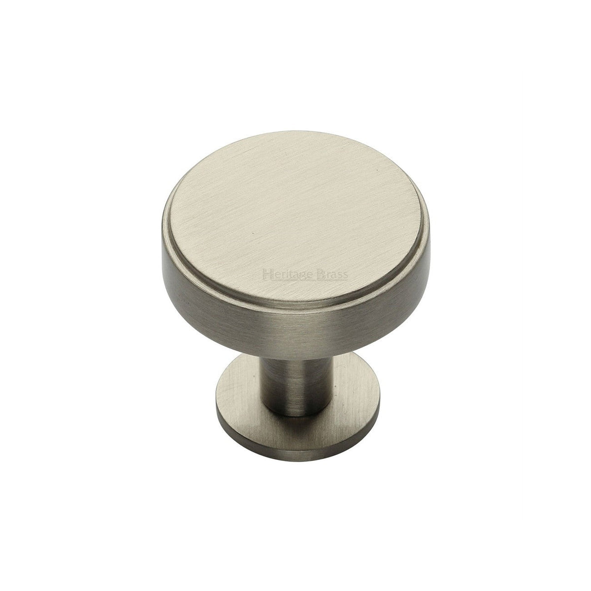 Stepped Disc Cabinet Knob with Rose by M Marcus - Heritage Brass