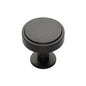 Stepped Disc Cabinet Knob with Rose by M Marcus - Heritage Brass
