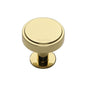 Stepped Disc Cabinet Knob with Rose by M Marcus - Heritage Brass