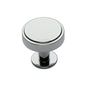 Stepped Disc Cabinet Knob with Rose by M Marcus - Heritage Brass