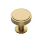 Stepped Disc Cabinet Knob with Rose by M Marcus - Heritage Brass