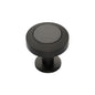 Ridge Cabinet Knob with Rose by M Marcus - Heritage Brass