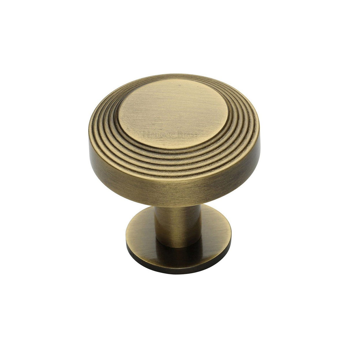 Ridge Cabinet Knob with Rose by M Marcus - Heritage Brass